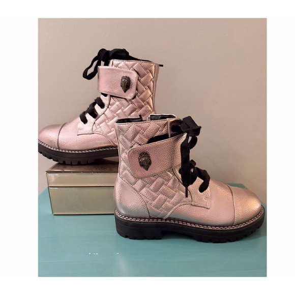 NEW! Kurt Geiger London Kensington Strap Leather Pink Metallic Boots - Size 6 - Picture 9 of 12